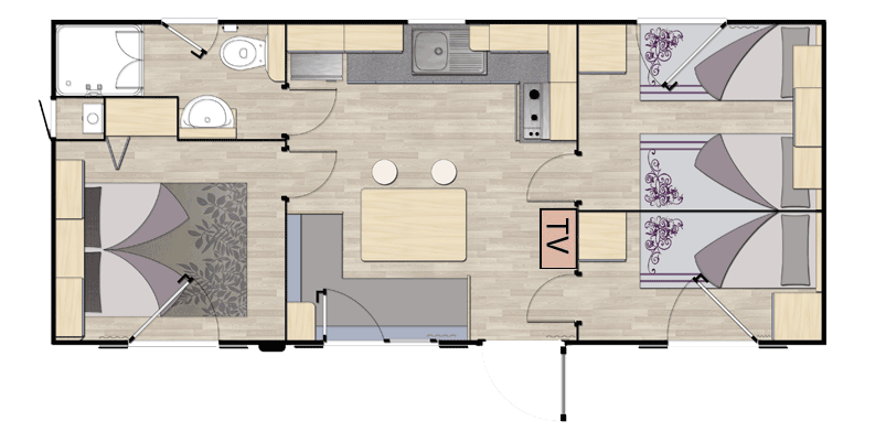 Venezia 3 Bedroom Mobile Home at Union Lido